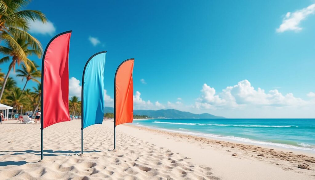 Beach flag, oriflamme, kakémono : comparatif et cas d&rsquo;usage