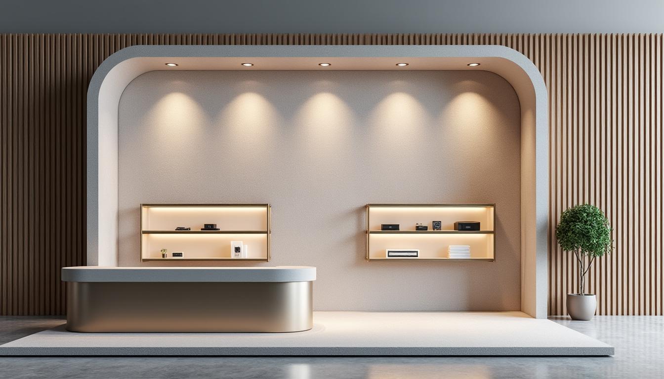 découvrez nos solutions complètes pour l'habillage de stand, du fond de scène au mobilier signalétique, afin de valoriser votre espace d'exposition et attirer l'attention de vos visiteurs.